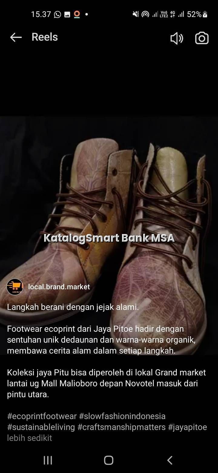 Sepatu kulit Ecoprint