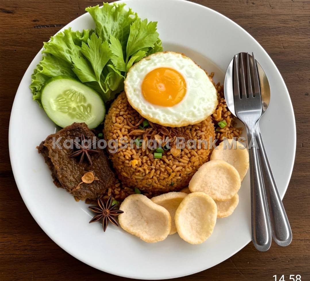 Nasi goreng rempah ekstra daging sapi